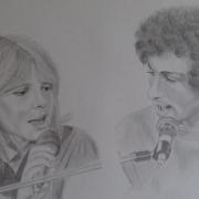 portrait france gall michel berger crayon