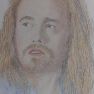 portrait julien doré crayon couleurs