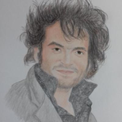 portrait mathieu chenid M crayon couleurs