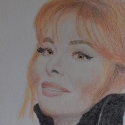 portrait mylene farmer crayon couleurs