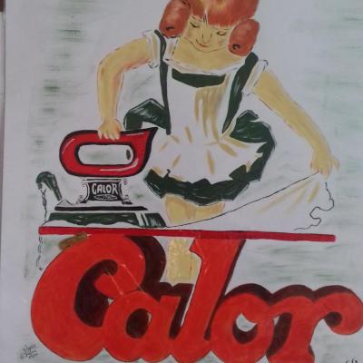 affiche publicitaire des fers a repasser calor