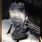 portrait louis amstrong huile